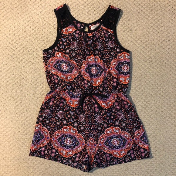 EUC Chic Print Zoe & Rose/Band of Gypsies Romper - Picture 1 of 4